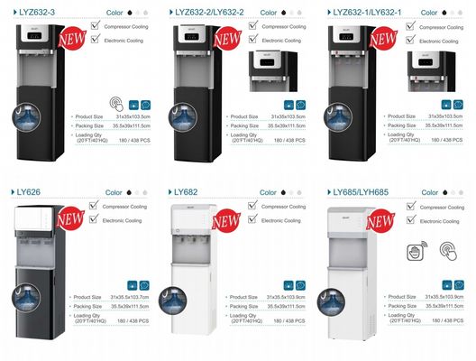 コンプレッサー冷却 暖かい冷たいオプションと調整可能な底部ロード水配給器